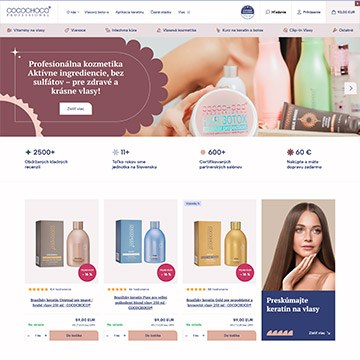 Náhled e‑shopu CocoChocoKeratin.sk