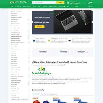 Náhled e‑shopu Levné-baterky.cz